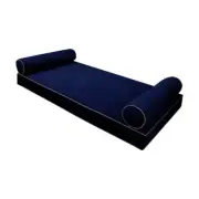 SLIPCOVER ONLY V5 Velvet Daybed Mattress Pillow Contrast Trim Twin-XL AD373