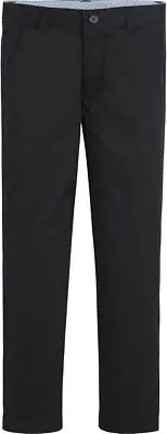 Tommy Hilfiger Boy's Flat Front School Uniform Black Slim Fit Dress Pants 10