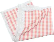 BIUDECO Microwave Oven Cover 60cm Square Pink Lace Tablecloth Material Easy to Clean