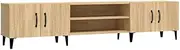 vidaXL TV Cabinet, TV Stand with Doors, Entertainment Unit with Storage, TV Console for Living Room, Modern Style, Sonoma Oak Engineered Wood