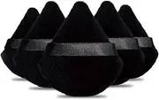 Powder Puff Daubigny 6 Pieces Powder Puff Face Soft Triangle Makeup Puff for Loose Powder Mineral Powder Body Powder Velour Cosmetic Foundation Blender Sponge Beauty Makeup Tools(Black)