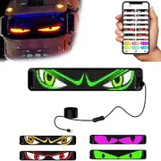 Devil LED Eyes Car Display Window Screen, LED Devil Eyes RGB Color Light, Bluetooth APP Control Flexible LED Matrix Panel, Flexible Foldable for Car Bar Hotel Truck(2.3 * 4.7in)
