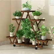 Fin Large Plant Stand With Wheels Multi-Layer High Flower Pots Holder Corner Shelf