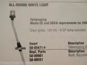 ALL ROUND WHITE ANCHOR LIGHT STERN NAVIGATION 05471 TELESCOPING BOATINGMALL EBAY