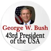 George W Bush 43rd President of the USA - 100 Pack Circle Stickers 3 Inch