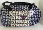 NEW Justice GYMNAST Duffle Bag Purple,Black And White Star Pattern
