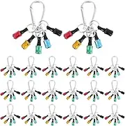 20pcs 1/4 Inch Hex Shank Screwdriver Bit Holder Aluminum Alloy Bit Holder Keychain with Carabiner Quick Change Drill Bit Holder for Most Electric Drivers