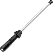 118H Professional Ceramic Sharpening Fine Honing Rod Steel Kitchen Knife Sharpener Stick with Anti-Breaking Cap Built-in Angle Guide