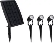 3 x LED Spotlights Powered Solar Garden Lights Outdoor Waterproof (Warm White)