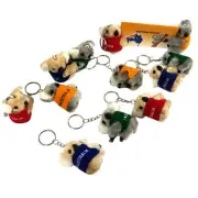 12 Australian Souvenir Plush Australia Koala Clip On Keyrings Bulk Key Rings