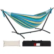 Lazy Daze Hammocks Double Hammock with 9FT Space Saving Steel Stand Includes ...