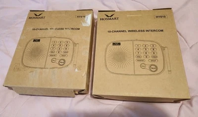 2 HOSMART HY810 WIRELESS INTERCOM SYSTEM 10 CHAN 1/2 Mile Home Communication-NEW