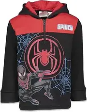 [Marvel] Spider-Man Spider-Verse Avengers Hulk Black Panther Miles Morales Fleece Half Zip Hoodie Toddler to Big Kid