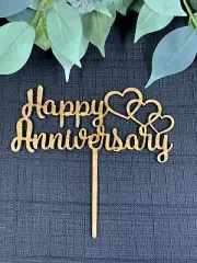 Happy Anniversary Cake Topper. Wedding Anniversary. With or Without Year