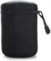 LXH Black Padded Nylon Water-Resistant Camera Lens Pouch Bag Case for Canon Lens EF 50mm 1:1.8 II/AF Nikkor 50mm 1:1.8D,Fits Lens Diameter and Height Below 85 x 130mm/3.34 x 5.1''(M)