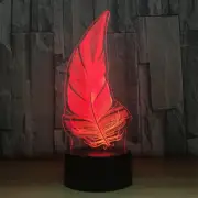 Feather 3D Acrylic Night Light 7 Colors Change Touch LED Lamp Kids Bedroom Decor