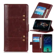 For Samsung Galaxy S21+ Plus Case Wild Horse Texture Folio PU Leather Wallet Cover, Kickstand, Brown