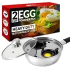 Nonstick Egg Poacher Pan, 2 Poached Egg Cups, Easy Poached Egg Cooker Stainle...