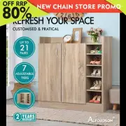 ALFORDSON Shoe Cabinet Storage Rack Drawer Organiser Shelf 21 Pairs Wooden
