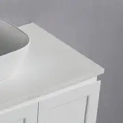 Shaker 750mm PVC Wall Hung Bathroom Vanity White Quartz Stone