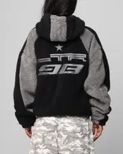 [LOITER] Loiter Speedway Fleece Jacket Black/grey - Size M M Black/Grey