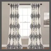 Set of 2 84"x52" Keya Medallion Light Filtering Window Curtain Panels Cream