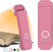 Rechargeable Clip-On Book Reading Light, 3 Amber Colors, 7 Leds, Pink