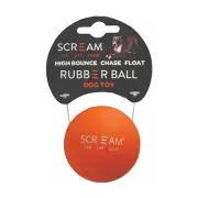 Scream Rubber Ball Dog Toy - Loud Orange 1 X 6cm - Medium