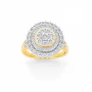 9ct Two Tone Gold Diamond Ring