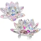 Hue Reflection Crystal Lotus Flower Glass Lotus Feng Shui Decor Party