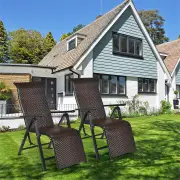 Costway2PCS Folding Reclining Rattan Chair with Adjustable Position for Garden