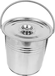 Yardwe Durable Metal Fire Bucket with Handle Charcoal Holder for BBQ Fireplace and Fire Pits for Use Heavy Duty Ash Bucket for Burning Stoves and Camping