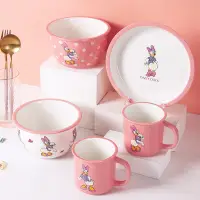 在飛比找蝦皮購物優惠-現貨 迪士尼聯名 卡通黛西陶瓷碗正品套裝盤碗杯子碟湯碗可愛飯