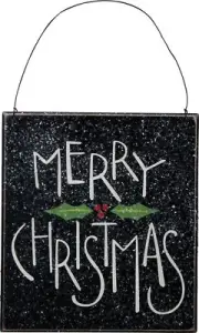 PBK Christmas Decor - Prim Black Merry Christmas Sign