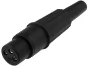 3 PIN Female XLR Plug Straight APF CP3003 for Soldering Polyamide JPSS136