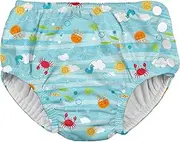 i play. Snap Reusable Absorbent Swimsuit Diaper-Light Aqua Sea Friends, Aqua, 3T