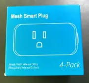 Mesh Smart Plug 4 Pack Works With Alexa Only (Alexa Echo) W-US002 White New Box