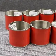 NEW Set of 7 Williams-Sonoma Enamel Napkin Rings Made in India Original Red