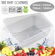 Take Away Containers & Lids Plastic Food Storage Disposable Bulk Lot Wholesale