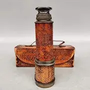 Pirate Retro Telescope Collapsible Brass Handheld monocular Spyglass for Kids and Adult Field Exploration-A
