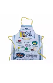 Old Bay Maryland My Maryland 100% Cotton Unisex Crab Cake Recipe Apron NWT
