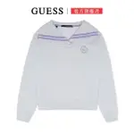 【GUESS】水手領片設計長袖上衣(灰)