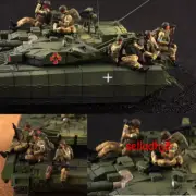 1/72 Scale 5Pcs Ukrainian Tank Soldiers 5 Soldiers DIY Scene Accessory Collectio