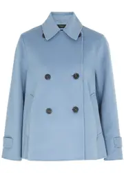 Max Mara Weekend Usuale Double-breasted Wool-blend Coat - Light Blue - 8 (UK8 / S) 8 (UK8 / S)