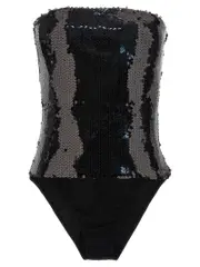 [Alexandre Vauthier] Alexandre Vauthier-Sequin Bodysuit Top Nero-Donna 36FR Black