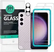 IBYWIND 2 Pcs Screen Protector For Samsung Galaxy S24 5G 6.2"(Not For Samsung Galaxy S24 5G/S24 Ultra 5G),Tempered Glass,With 1Pc Camera Lens Protector,1Pc Back Film,Anti-Scratch