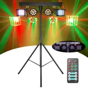 DJ Light LED 4 Par Can and Party Stage Light with Tripod Stand Remote Contorller