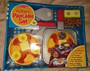 New Melissa & Doug Flip and Serve Pancake Set 19 pcs Wooden Breakfast Play Food