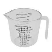 Kitchen Lab Plastic Graduated Scale Liquid Beaker Measuring Cup Tool Clear 600ml
