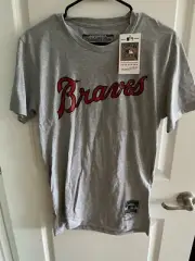 Atlanta Braves Mitchell & Ness Shirt T Shirt Cooperstown Collection Men's Large